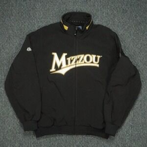 Missouri Tigers Jacket Mens Extra Large Black Majestic Softshell Full Zip Mizzou